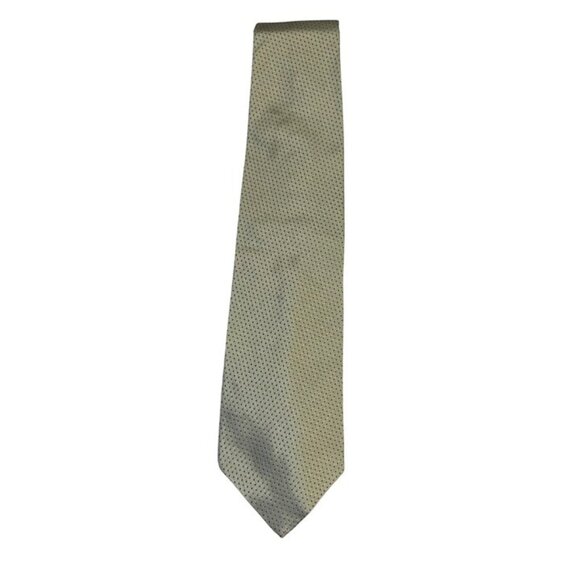 Banana Republic Mens Silk Tie Beige Black Polka Dot Design Made In Italy 3.75" w - Picture 7 of 7